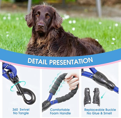 BAAPET 2/4/5/6 FT Dog Leash with Comfortable Padded Handle and Highly Reflective Threads for Small Medium and Large Dogs (5FT-1/2''