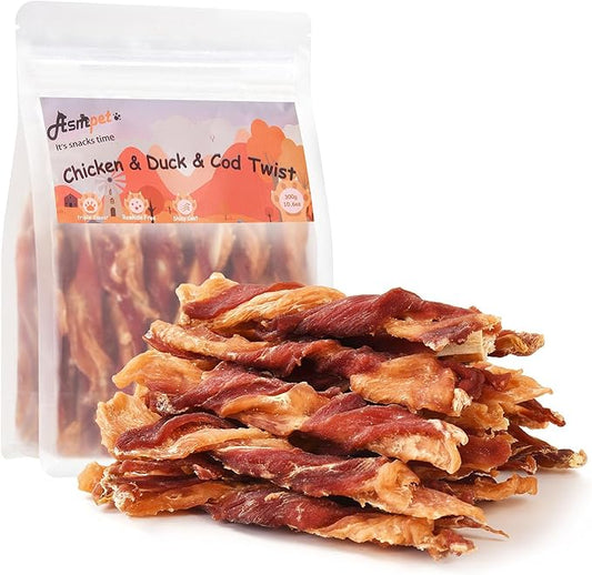 ASMPET Dog Triple-Flavor Treat Twists Stick