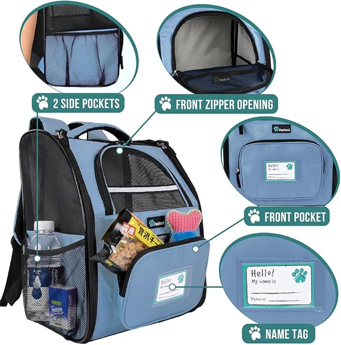 PetAmi Dog Backpack Carrier for Small Large Cat 18lbs Pet,