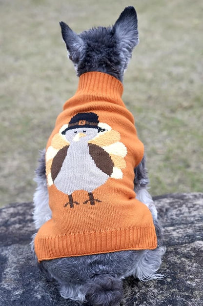 Thanksgiving Fall Dog Clothes Turkey Dog Sweater for Dogs 16" Back