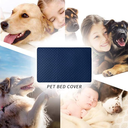 Pet Blanket Waterproof Couch Protector for Dogs Bed Covers Reversible Dog Furniture Cover (Navy+Blue 52"x82")