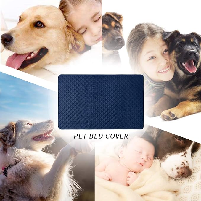 Dog Blankets for Couch Protection Waterproof Dog Bed Covers Pet Blanket Furniture Protector (Navy+Blue 68"x82")