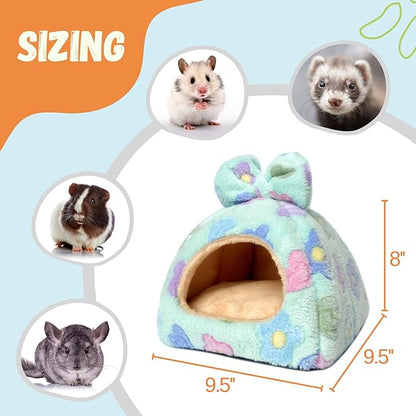 Guinea Pig Hideout Hamster Bed Chinchilla House Cute Habitat Warm&Cozy Cage Accessories for Ferret Hedgehog Small Pet Washable