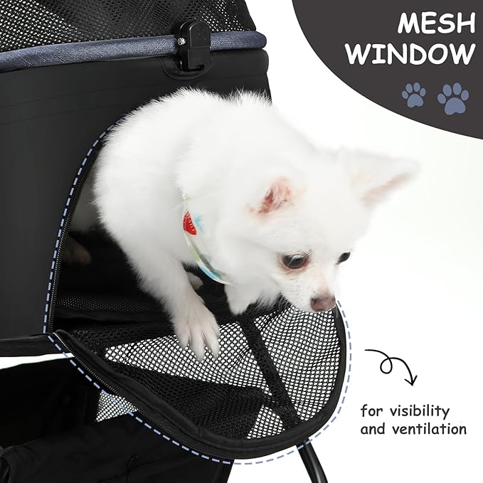 SWITTE Dog Stroller 3 in 1 Folding Pet Stroller 4 Wheels