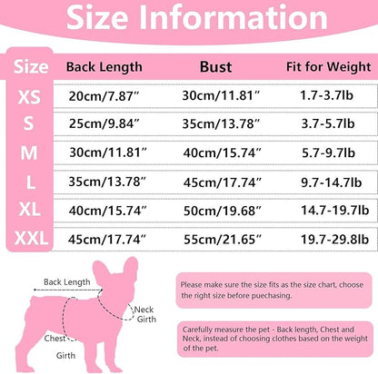 2 Pieces Dog Clothes Dog Shirts for Small