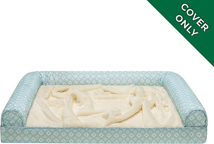 Furhaven Replacement Dog Bed Cover Plush & Diamond Print Nest Top Sofa-Style