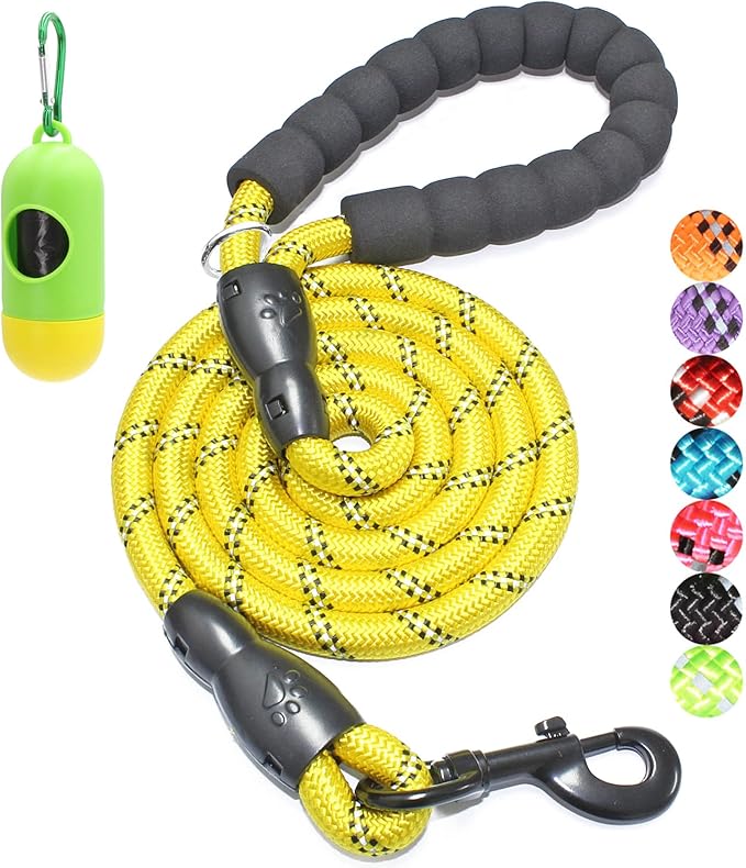 BAAPET 2/4/5/6 FT Dog Leash with Comfortable Padded Handle and Highly Reflective Threads for Small Medium and Large Dogs (6FT-1/2''