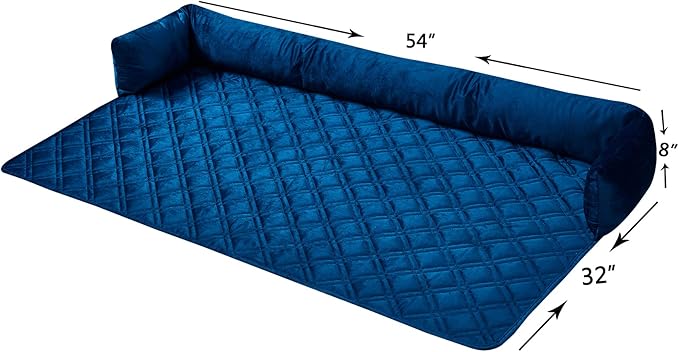 Brilliant Sunshine Premium Blue Silky Velvet Pet Sofa Bed