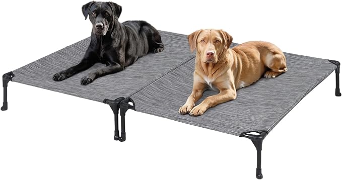 Veehoo 2 Pack Raised Dog Bed 42" x 30", Black CWC1803-L