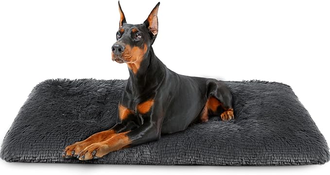 Dog Crate Pad Ultra Soft Dog Bed Mat Washable Pet Kennel Bed with Non-Slip Bottom Fluffy Plush Sleeping Mat for Large Medium Small Dogs 47 x 29 Inch