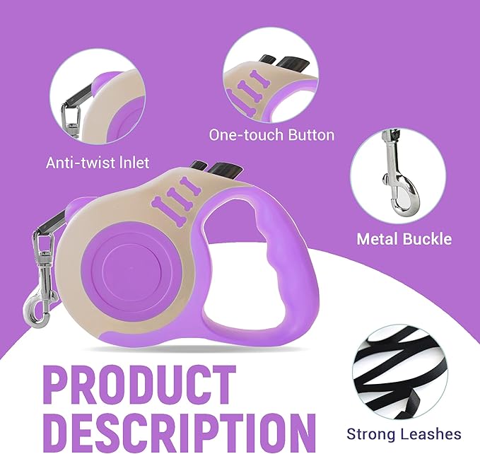 Retractable Dog Leash Automatic Telescopic Tractor Dog Tape 10/16 FT