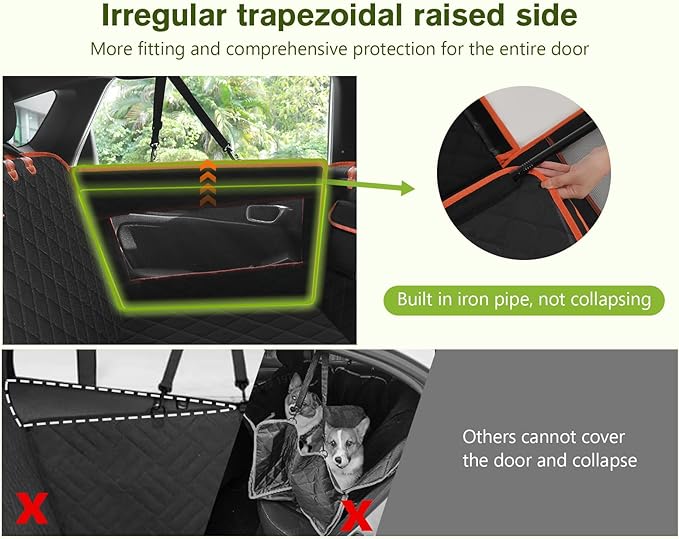 Pecute Back Seat Extender for Dogs Hard Bottom