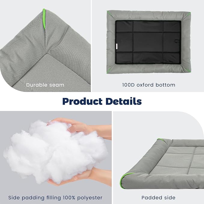 Miguel Oxford 900D Outdoor Waterproof Dog Bed for Metal Dog Crates Water-Resistant All Weather Pet Mat Durable Easy Wipe Clean Travel Indoor Outdoor Puppy Cat Crate Bed 42inch