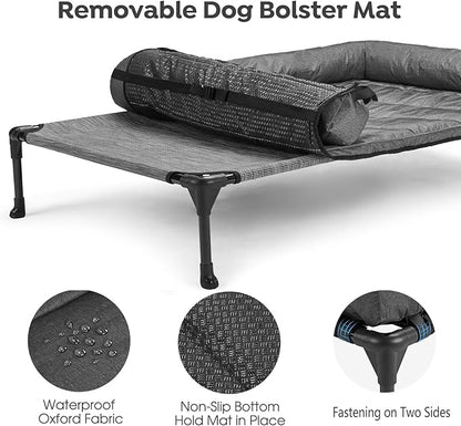 Veehoo Cooling Elevated Dog Bed + Waterproof Removable Pillow-Top Mat