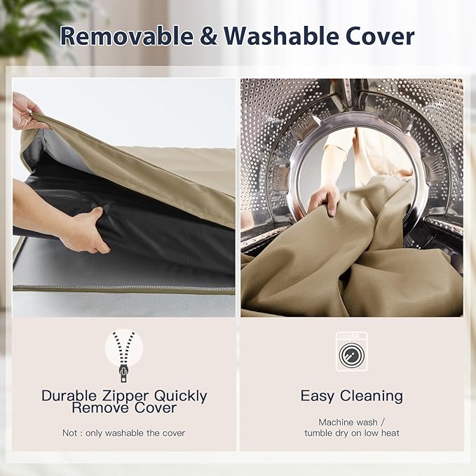 BFPETHOME Outdoor Dog Beds for Large Dogs (42 x 30in, Beige)