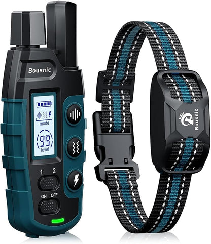 Bousnic Dog Shock Collar 3300Ft Training 5-120lbs Small (1-8), Shake(1-16), Shock(1-99) Modes