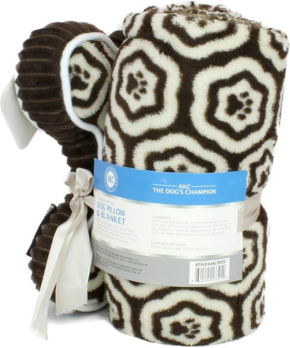 AKC 60"x50" Pet Blanket & 10" Pillow Set