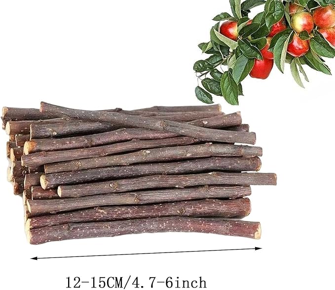 Natural Apple Sticks 10oz(300g) Small Animals Molar Wood Treats Toys Chinchilla Guinea Pig Hamster Rabbit Gerbil Parrot Bunny and Small Animals Chew Stick Toys Treats