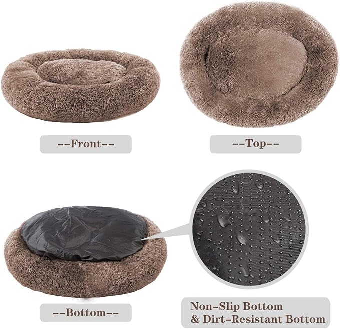 MFOX Calming Dog Bed (L/XL/XXL/XXXL) for Medium and 25/35/55/100lbs