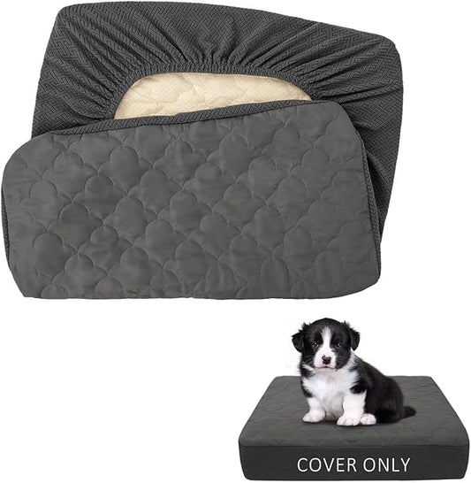 CHHKON Dog Bed Covers Replacement Washable Waterproof Pet Puppy Bed Cover for Dog(Dark Grey,30x20x6 inch)