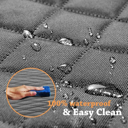 Honest Luxury Quilted Dog Car Seat Covers with Side Flap Pet Backseat Cover for Cars (Large(57''Wx60''L), Gray)