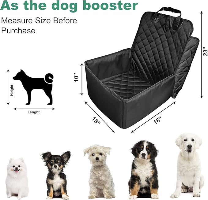 Flow.month Pet Front Seat Cover Pet Booster Seat 2 in 1 Dog