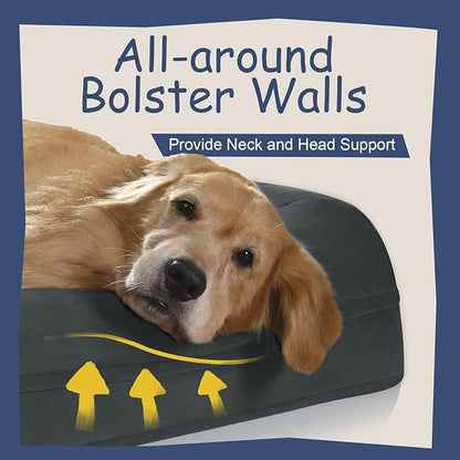 Orthopedic Washable Large Dog Bed: Large Dog Bed Bolster Waterproof