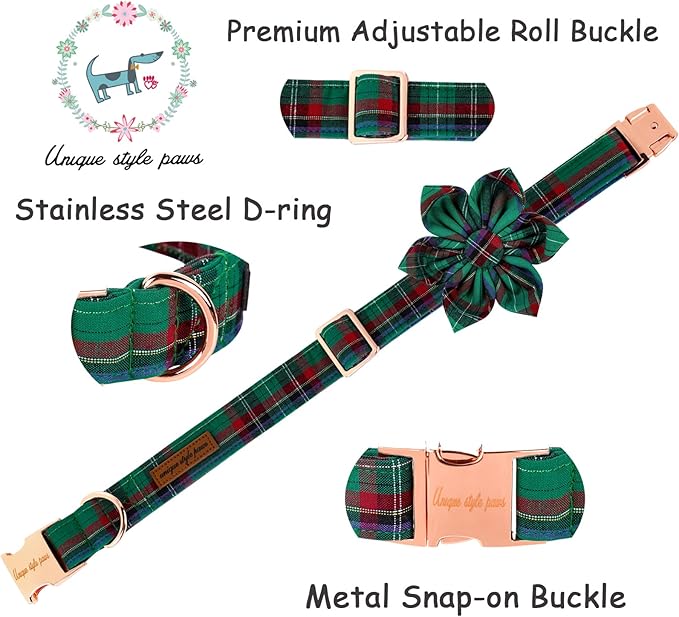 Unique style paws Dog Collar with Flower Tie