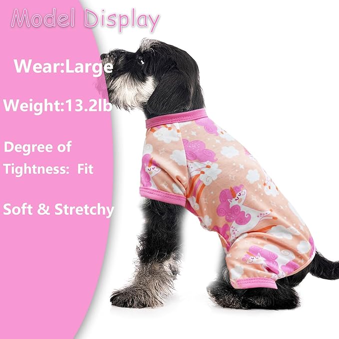 Dog Pajamas Spring Summer Dog Clothes for Small Medium Dogs Girl Boy Cute Soft Puppy Pjs Clothes Doggie Onesies Cat Pet Jammies Outfit (Small)