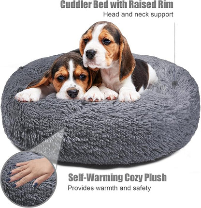 Aurako Cat Bed Dog Bed Round Cushion Pet 28" Dark