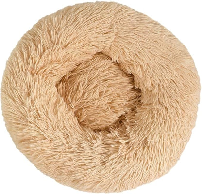 otoez Round Donut Dog Bed for Medium Dogs (31.5", Oatmeal)