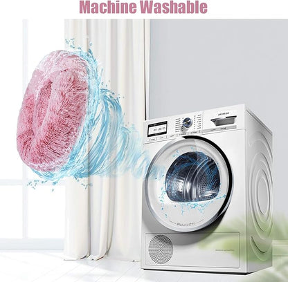 Aurako Cat Bed Dog Bed Round Cushion Pet 16" Pink