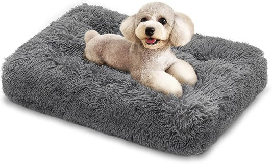 MoNiBloom 28.5"x21"x4" Dog Beds for Small Size Dogs Machine-Washable Long Plush Pet Beds Warming Cozy Soft Bed for Dogs and Cat