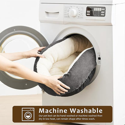 Love's cabin Round Donut Cat and Dog Cushion Bed 30in Pet