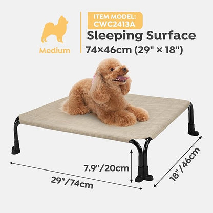 Veehoo Elevated Dog Bed 29" x 18", Beige