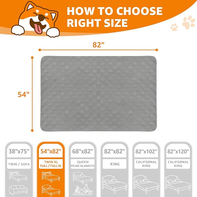 LOOBANI Waterproof Dog Blanket 2 Pack 54×82in, Light