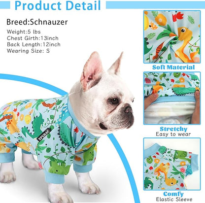 XPUDAC 4 Pack Dog Pajamas Soft Strechy Summer Dog Clothes for Small Medium Dogs Boy Girl Cat Apparel-Small