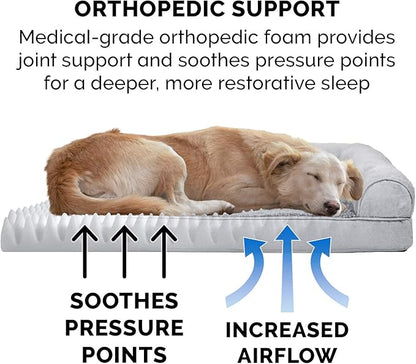 Furhaven Orthopedic Dog Bed for Medium/Small Dogs w/ Removable Bolsters & Washable Cover 35 lbs
