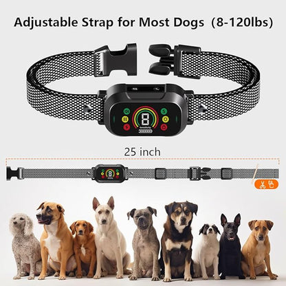 Waterproof Dog Bark Collar Rechargeable Anti Bark Training 7 Modes 8 Adjustable
