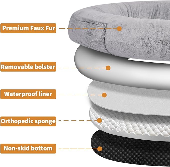 NESTROAD Human Dog Bed for People and Pets 71"x45"x14" Human