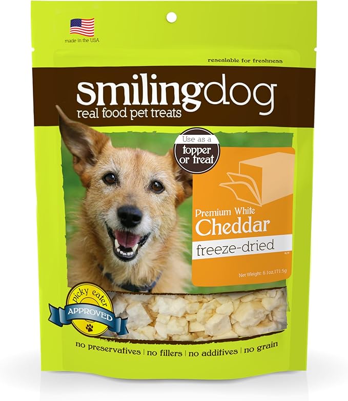 Herbsmith Smiling Dog Treats – Freeze Dried Smoked Gouda – 100% Real Wisconsin Cheese – Single Ingredient – Human Grade – Made in USA – 9.6 oz