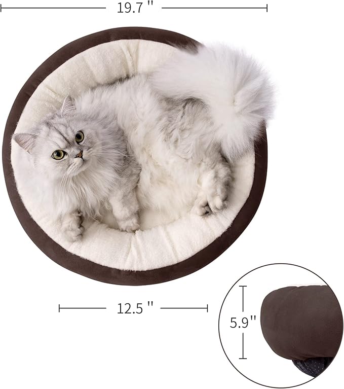 Love's cabin Round Donut Cat and Dog Cushion Bed 20in Pet