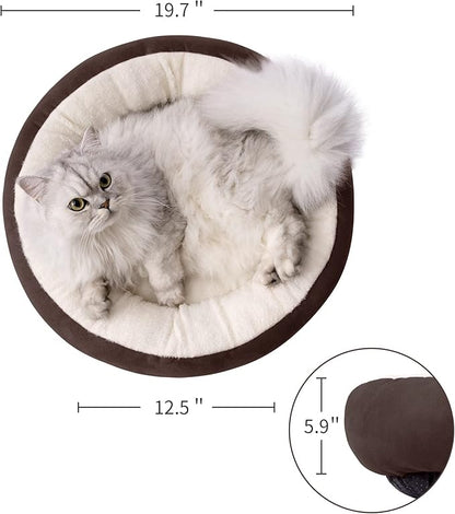 Love's cabin Round Donut Cat and Dog Cushion Bed 20in Pet