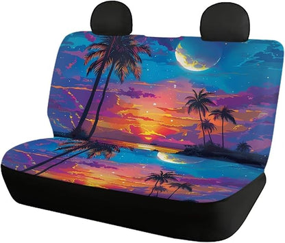 Sunset Palm Car Seat Covers Full Set 4pcs
