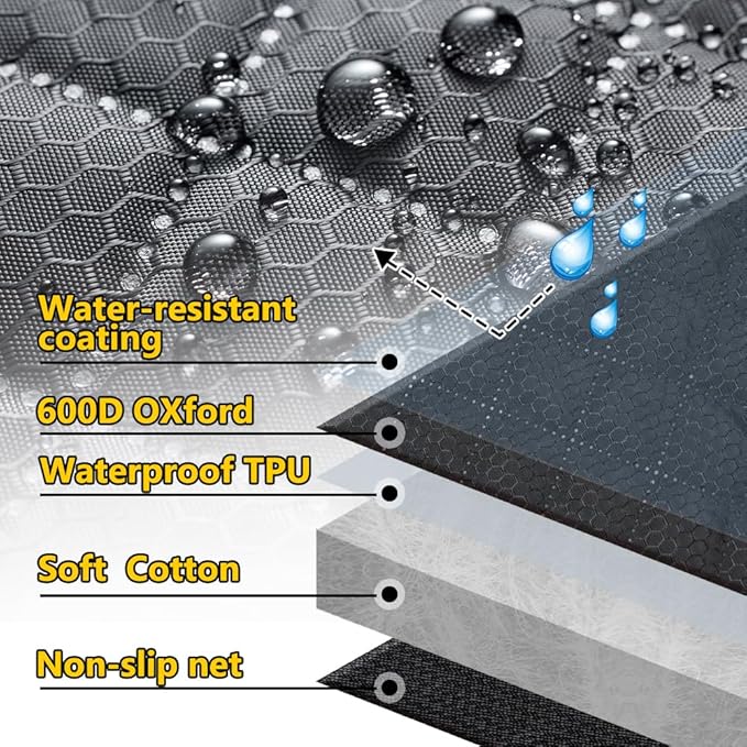 Vailge 6 in 1 Dog Car Seat Cover for Back Seat 60/40 Split 100% Waterproof