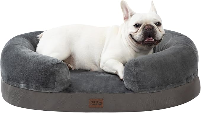 pettycare Orthopedic Dog Bed for Medium Dogs with Memory Foam 30” Dark