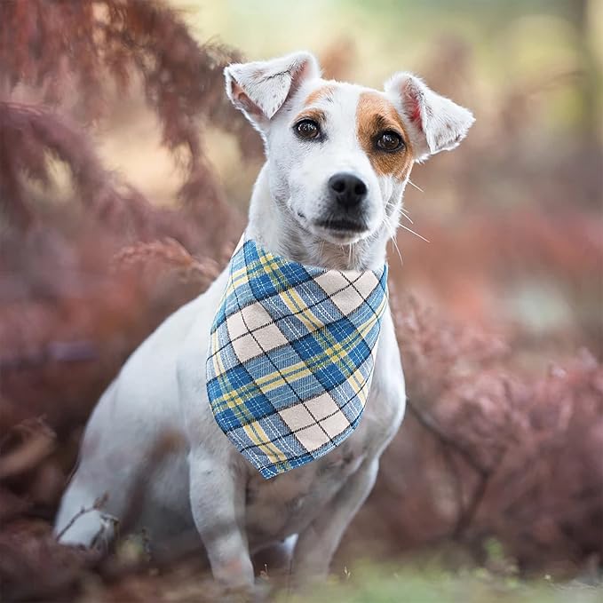 PET SHOW 50pcs Bulk Plaid Small Dog Bandanas