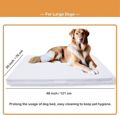 Waterproof Dog Bed Cover Replacement - Removable Washable Compatible DIY Pillarcase and Bed Liner for Insert 48x30 Inch Beds 2 Pack