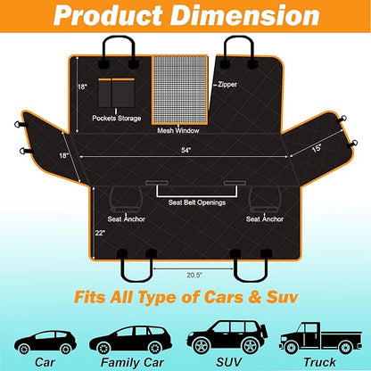Dog Car Seat Cover for Pets 100% Waterproof, 600D Heavy 1)