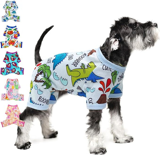 Dog Pajamas Spring Summer Dog Clothes for Small Medium Dogs Girl Boy Cute Soft Puppy Pjs Clothes Doggie Onesies Cat Pet Jammies Outfit (Large)